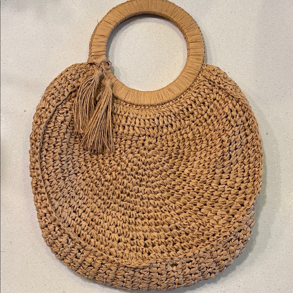 Stylish Tan Woven Handbag